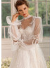 Ivory Beaded Lace Tulle Sparkly Stunning Wedding Dress